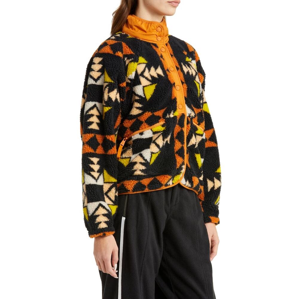 NEW Free People Hit The Slopes Printed Fleece Jacket Size S - Picture 4 of 14